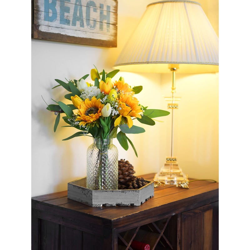 FiveSeasonStuff Real Touch Tulips Artificial Flowers â€“ 15 Stems Faux Tulip Bouquet in Gift Box for Wedding, Home Decor, Party, Floral Arrangements (Candle Glow Yellow) - Image 5